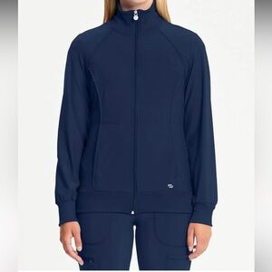 NWOT Cherokee Infinity Navy Zip Front Scrub Jacket